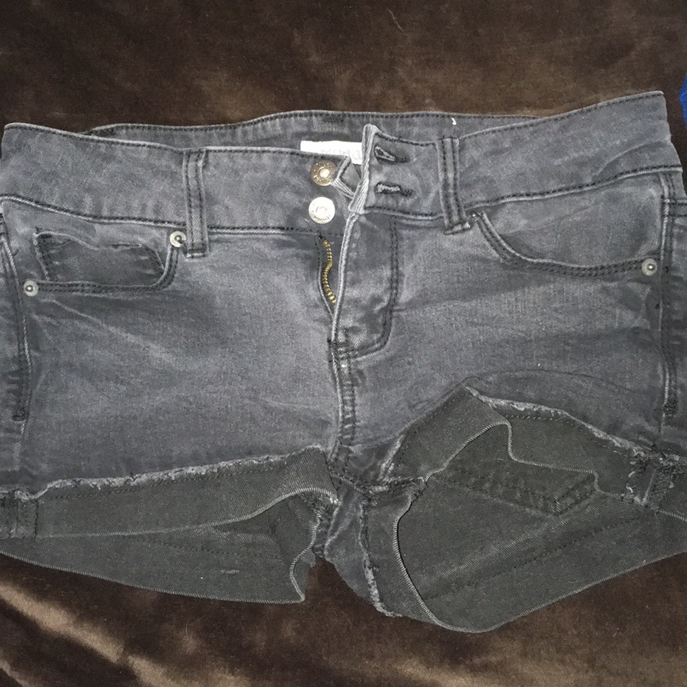 Black jean shorts